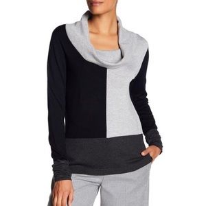 Premise color block cowl neck sweater S